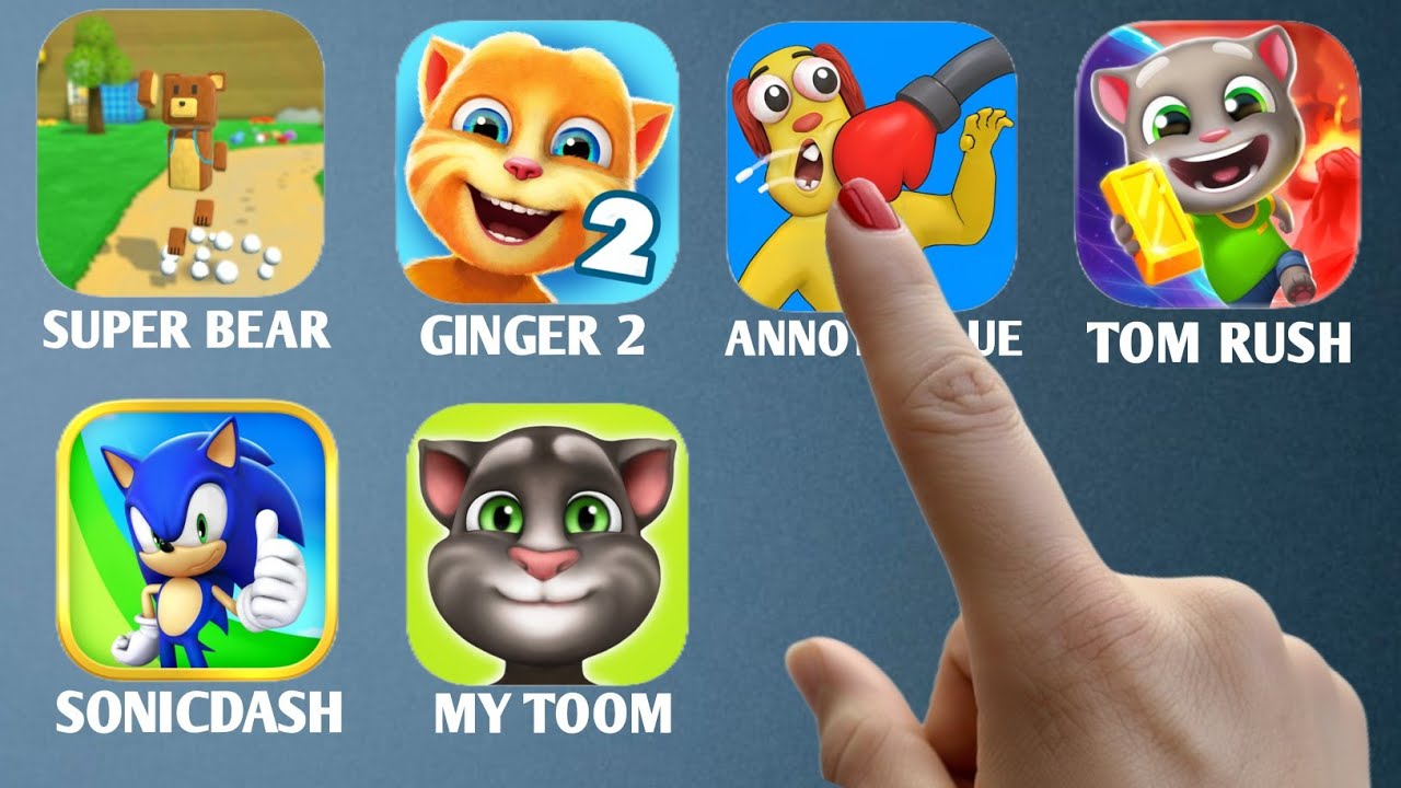 Super Bear Adventure, Ginger2, Annoying Uncle Punch Game, Tom Time Rush, Games
