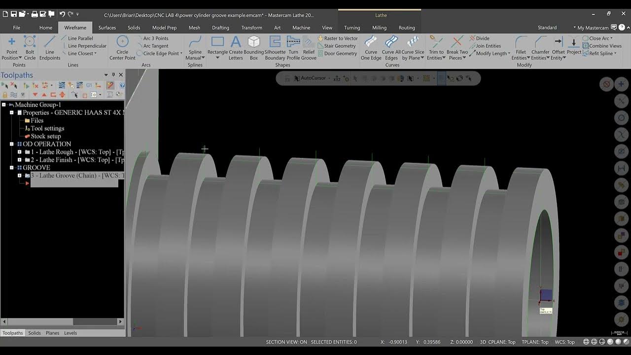 MASTERCAM SIMPLE GROOVING TOOLPATHS YouTube