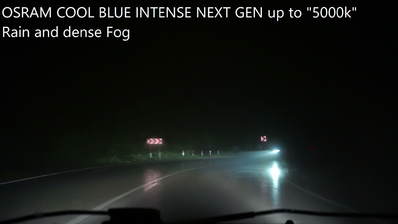 OSRAM COOL BLUE INTENSE NEXT GEN up to 5000k on Rain and Fog 