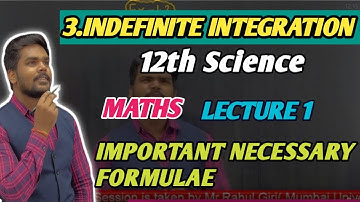 12th Maths|Chapter No 03| INDEFINITE INTEGRATION|LECTURE 1|PRADEEP GIRI