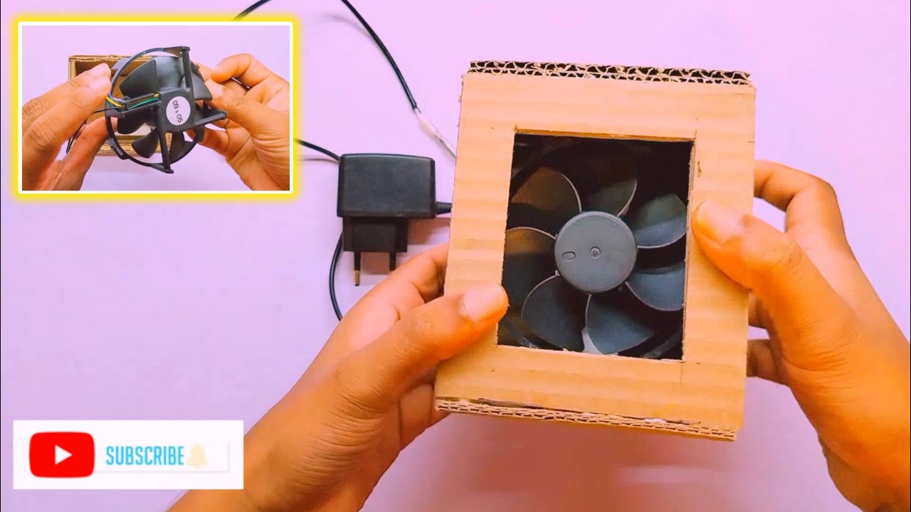 How to make air conditioner at home using mini fan with Cardboard