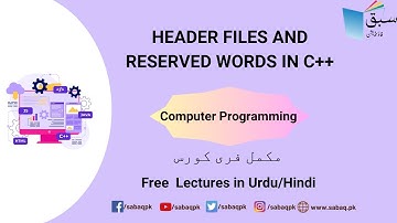 Header files and reserved words in C++, Computer Science Lecture | Sabaq.pk