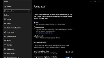 How the focus assist works in windows 10 computer