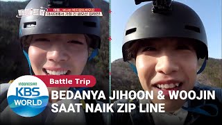 Bedanya Jihoon & Woojin Saat Naik Zip-line [Battle Trip Ep. 90][SUB INDO]