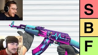 ohnepixel can't stop laughing at duwap's AK skin tierlist