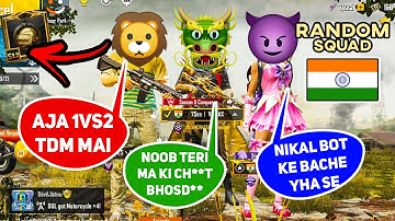 🤗Random conqueror pro player call me noob and I challenge for room 1vs2 | PART 3