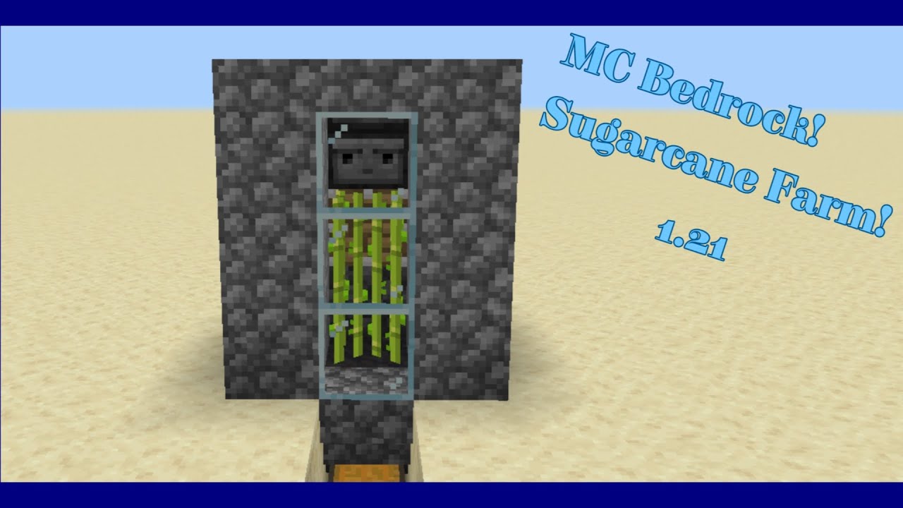 Easy Sugarcane Farm || Minecraft Bedrock V 1.21 - YouTube