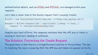 Solving the Unauthorized Error in Guzzle with APIKey and APIToken