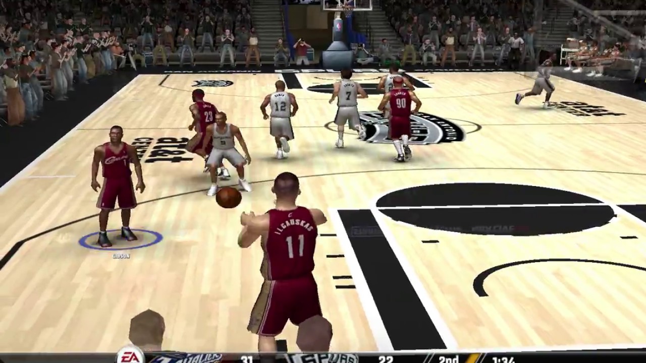 NBA Live 08 PC Gameplay (cleveland cavaliers vs san antonio spurs)