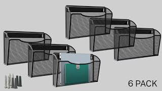 MaxGear Mesh File Holder Wall Organizer 3 Pockets Hanging File
