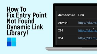 How to Fix Entry Point Not Found Dynamic Link Library on any Windows [easy]