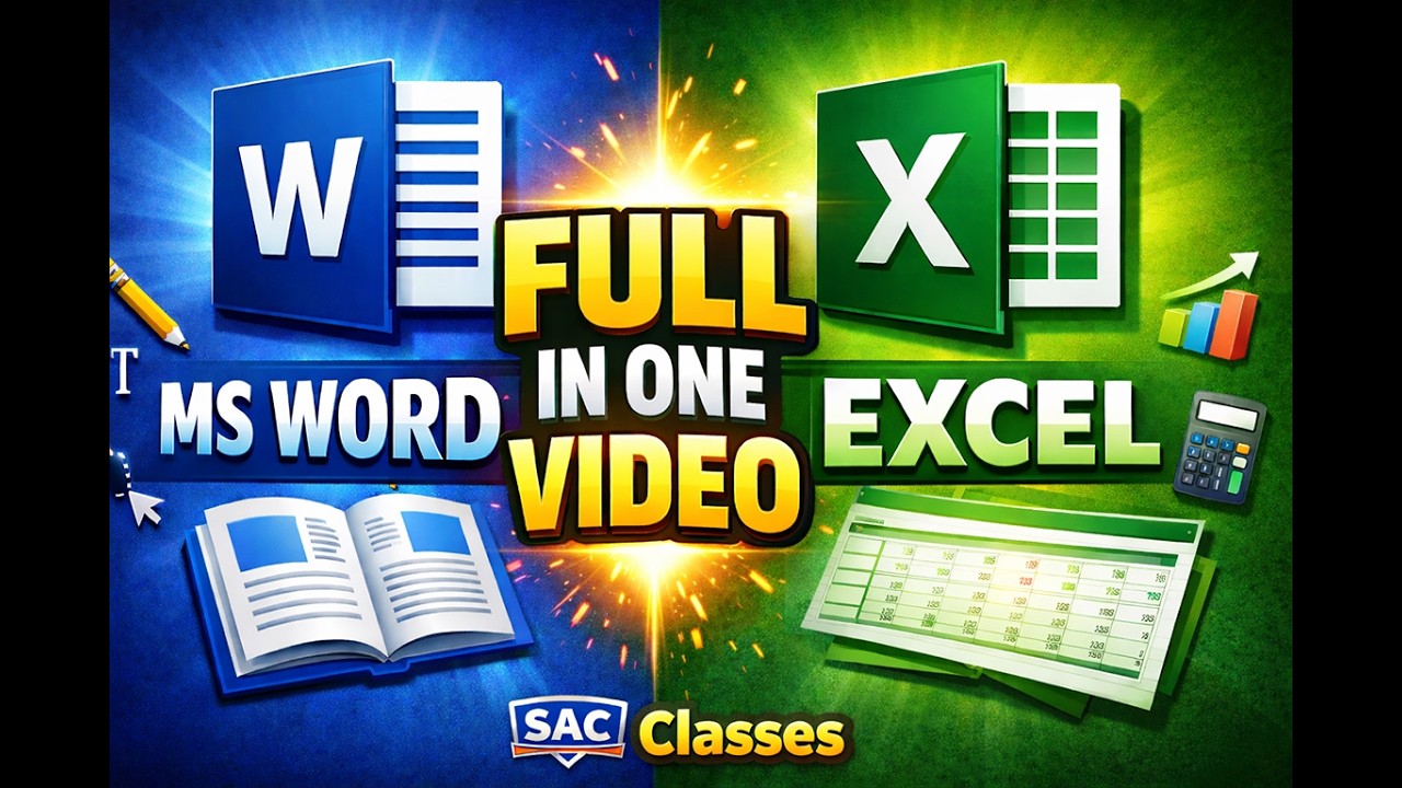 MS WORD & EXCEL FULL COURSE IN ONE VIDEO | Complete MS Office Tutorial ...