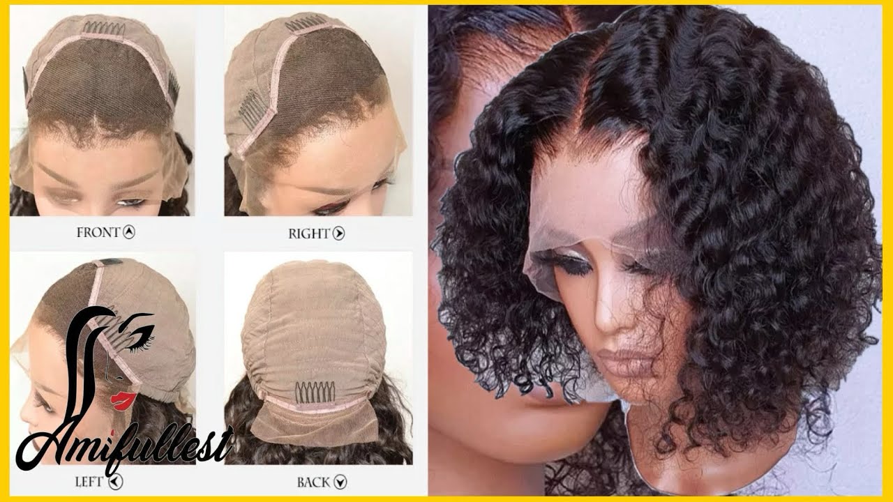 ALIEXPRESS WIG UNBOXING | Short Bob Lace Front Wigs 13x4 Curly Human Hair Wigs | AMIFULLEST