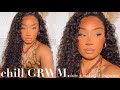 Chill GRWM | Effortless Hair + Flawless Simple Makeup Routine | Kiss Love Hair Co.