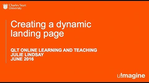 Creating dynamic landing pages