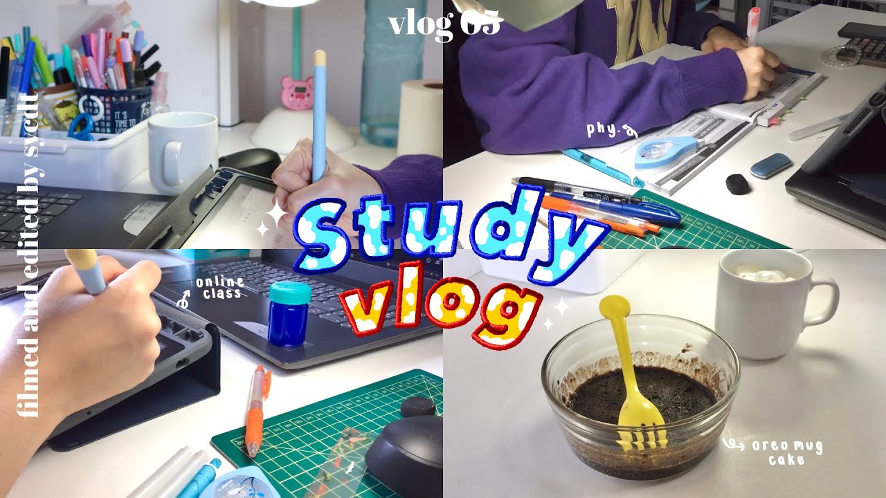 study vlog ; เรียนออนไลน์(online class),เรียนพิเศษ,ทำขนม🍰 /sycdt/
