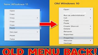How to Get Old Right-Click Context Menu Back in Windows 11#windows12#tutorial