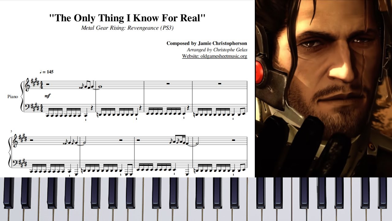 Metal Gear Rising: Revengeance - The Only Thing I Know For Real | Piano ...