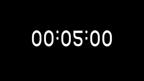 5 Minutes Countdown Timer ( 4K Black  - No Sound ) 4k