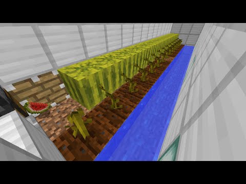 Minecraft 全自動スイカ収穫機 改良版 回収時のみトロッコ自動発着型 Youtube