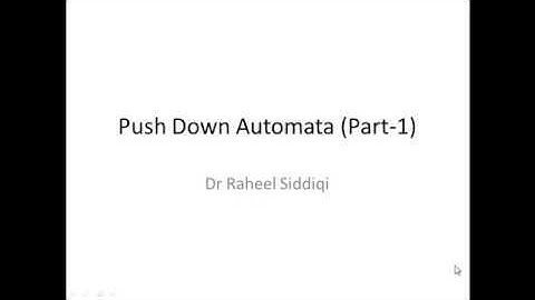 Push Down Automata (Part-1) in Urdu