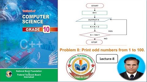Algorithm & Flow Chart for printing the ODD Numbers from 1 to 100 #Lecture-8