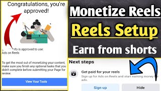 Facebook Reels monetize ON | Earn from reels | Setup reels overlay ads