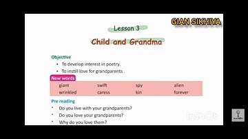 Lesson = 3 ( Child and Grandma) PSEB ( Class 5th ) English ( Rainbow book ) #km2325