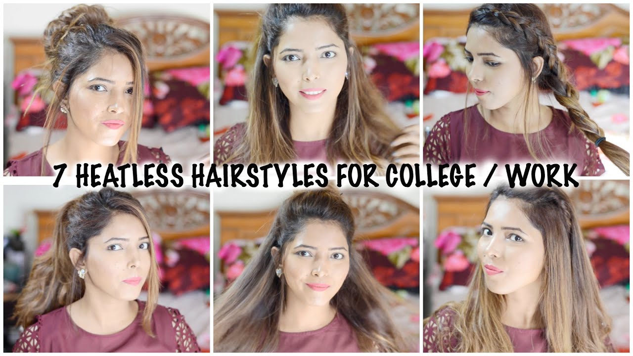 7 EASY EVERYDAY HEATLESS HAIRSTYLES FOR COLLEGE WORK 7 EASY EVERYDAY HEATLESS HAIRSTYLES FOR COLLEGE WORK