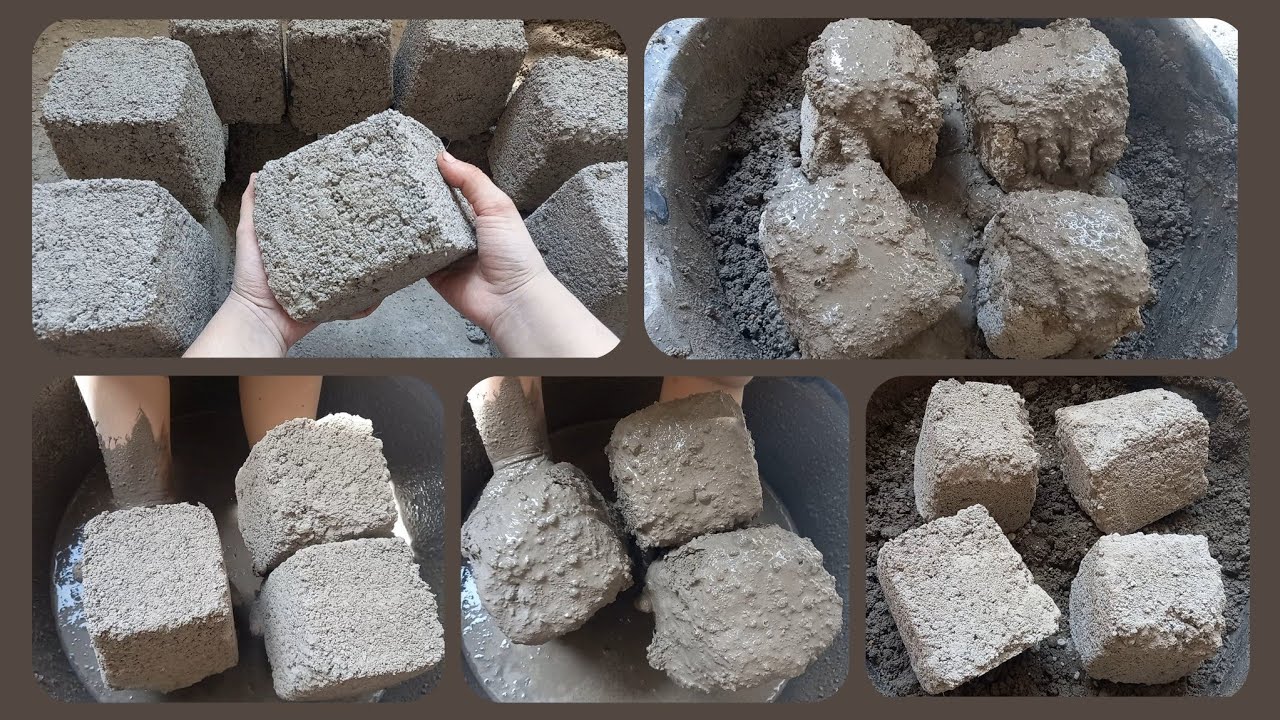 ASMR crushing gritty sand cement on floor + in water🌊super satisfying