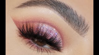 Majestic Purple Glitter Eye Makeup Look 💖