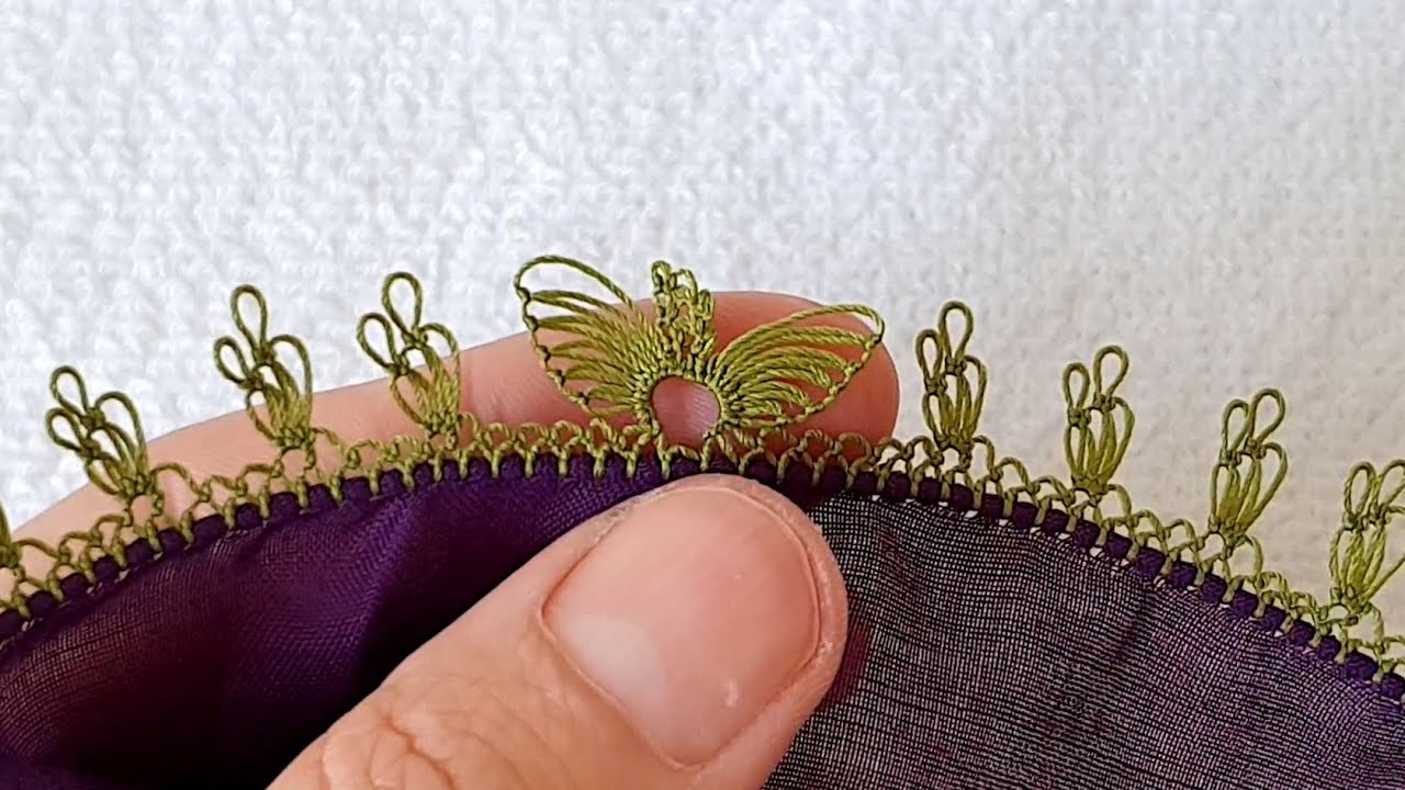 Mor Düz yazmaya Şahane iğne oyası modeli