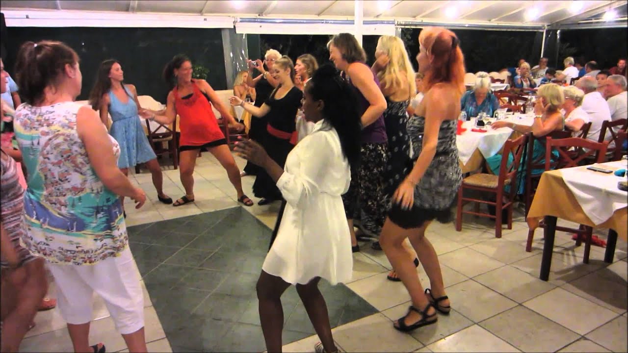 Greek Dances by Women tourists at Koukos Taverna, Tsilivi, Zakynthos