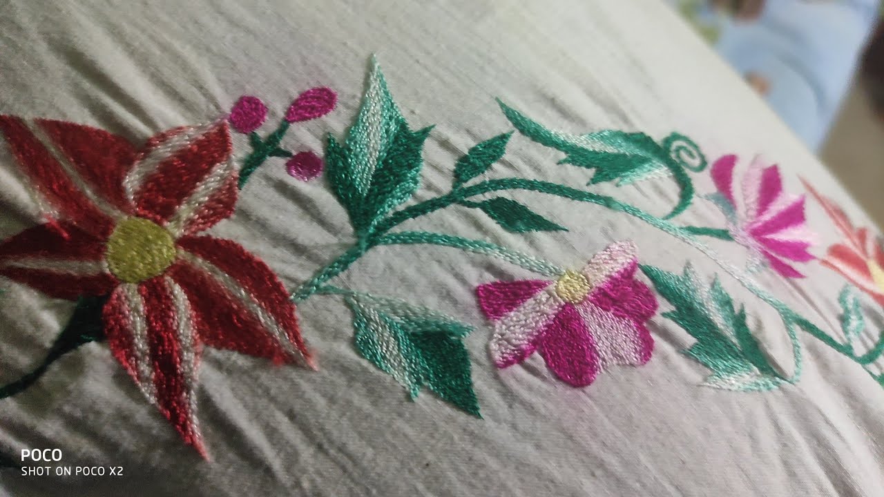 Hand embroidery new and latest beautiful masnad cover design.