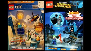 Lego City and DC Comics Super Heroes Activity Books with free Minifigures- Doctor and Batman Toys