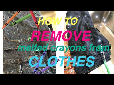 remove melted crayons from clothes