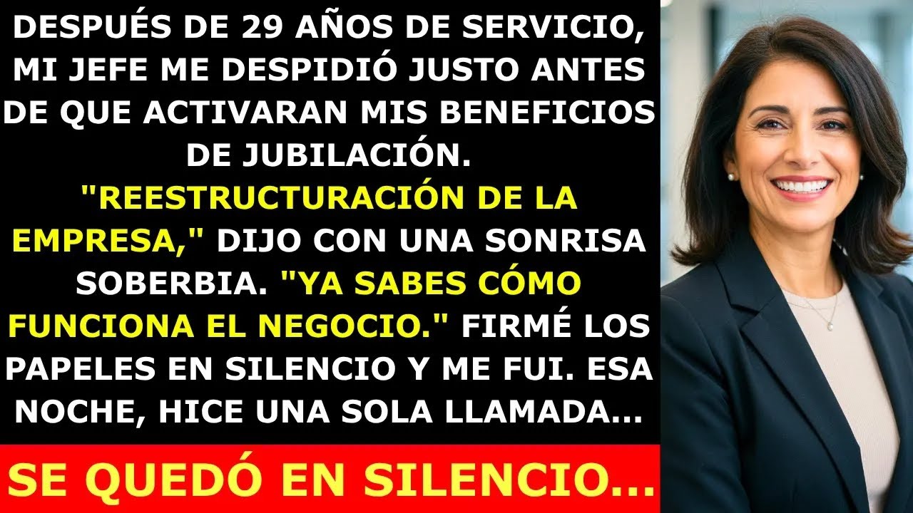 Mi Jefe Me Despidió Días Antes De Recibir Mi Jubilación Tras 29 Años De Trabajo, Pero Yo