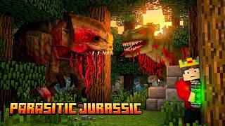 Surviving 100 Days with Parasite Dinosaurs in Minecraft