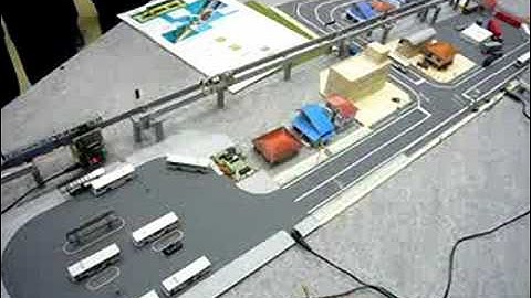 N-scale Faller car system operating many Japanese buses