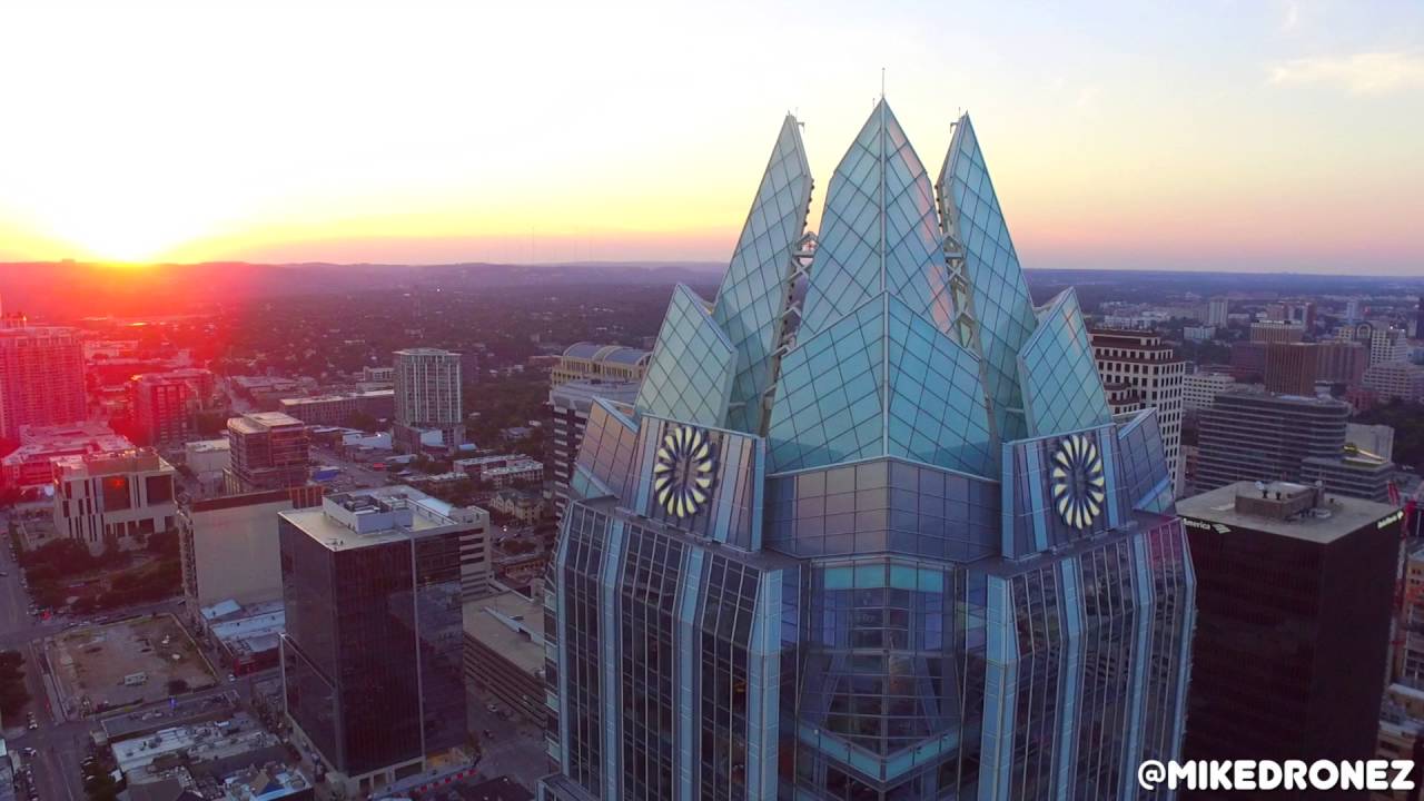 Frost Tower Sunset - Aerial Video