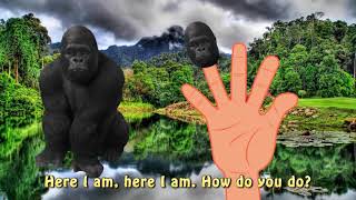 Finger Family Crazy Dinosaur Vs Crazy Gorilla | Animals Cartoons Finger Family Nursery Rhy