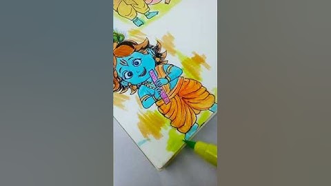 Cute Krishna Ji Simple Drawing 💞🥰 Little Krishna//#art #drawing #cutekrishna #krishnaji #shorts