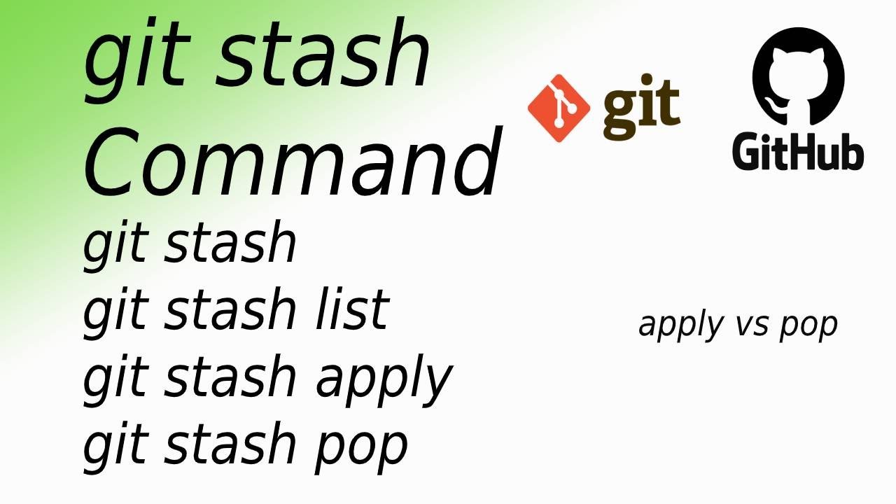 git stash command | git stash | git stash apply | git stash pop - YouTube