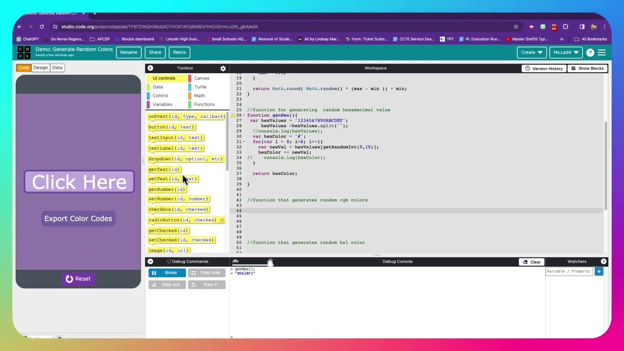 Random Color Generator Part 2