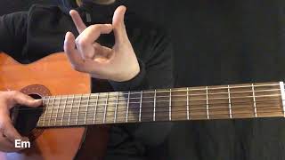 الدرس العاشر من سلسلة التعلم على آلة الجيتار استخدام الريشة و الكوردات Em/Am/Dm