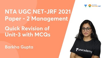Quick Revision of Unit-3 with MCQs | Paper-2 Management  | NET-JRF 2021 | Barkha Gupta