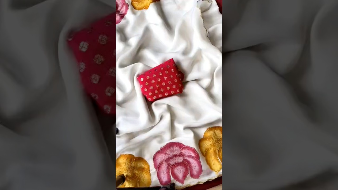 Pure Crush Hand painted Panel Designer Saree