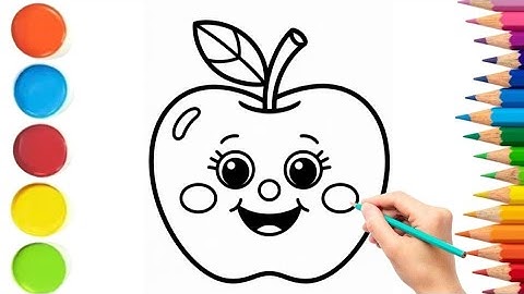 How To Draw A Cute Apple | Easy Apple Drawing Step By Step | Easy Drawings For Kids 