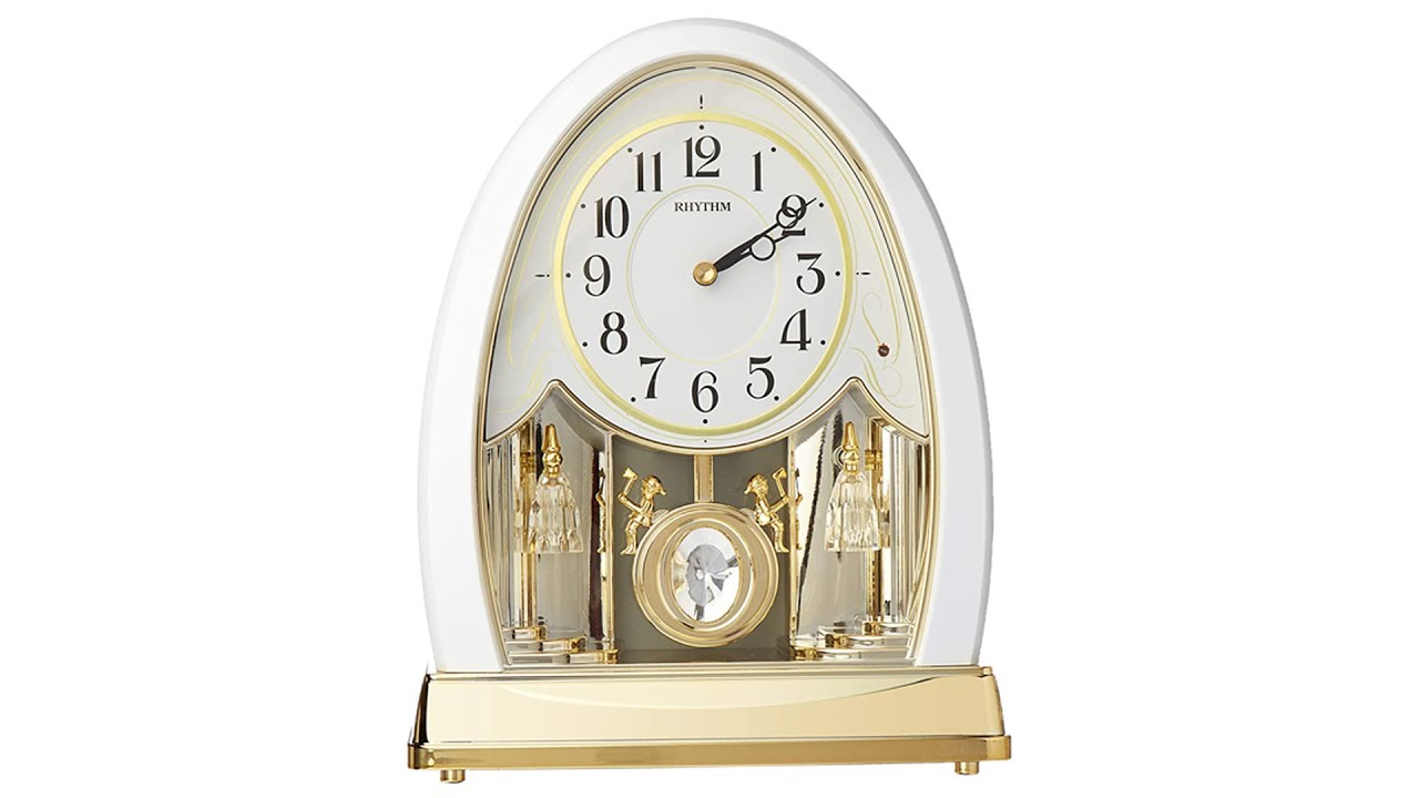 Rhythm Clocks Joyful Crystal Pearl Musical Mantel Clock YouTube