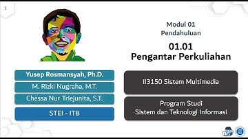 II3150 Sistem Multimedia - Pertemuan 1 (Pengenalan Sistem Multimedia)